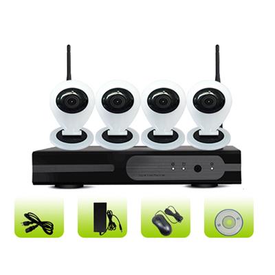 SK04W-10CB Smart Home Remote Viewing 3g Surveillance 4ch Mini Camera Nvr Kit