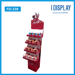 Supermarket Equipments Cardboard Standing Food Display Shelf Made By China Facotry