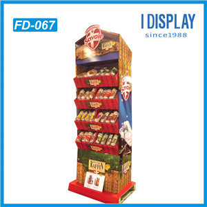 Hot Selling Corrugated Cardboard Counter Display Racks For Chocolates