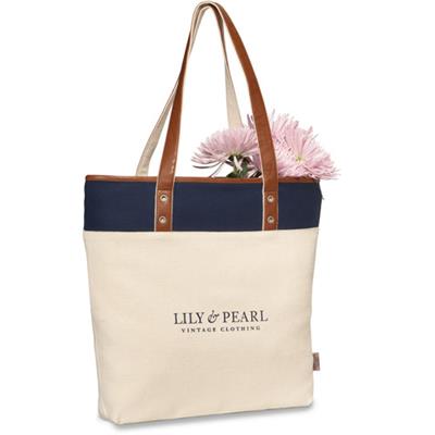 Canvas Tote Bag Leather Handle