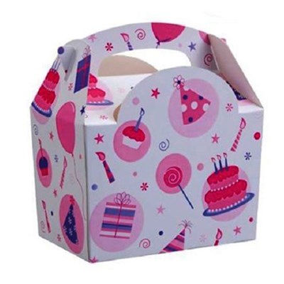 Childrens Kids Pink Celebration Food Meal Birthday Paper Party Boxes