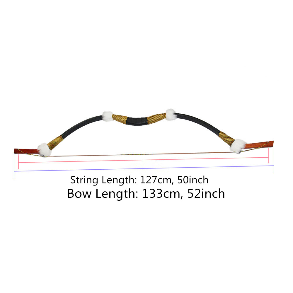 Archery 45lbs Recurve Bow Traditional Wooden Longbow for 400 spine Carbon/Fiberglass Arrow Hunting Target Shooting
