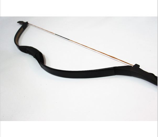 Handmade 30LBS Black Pigskin Recurve Bow Traditional Longbow Hunting For Archery