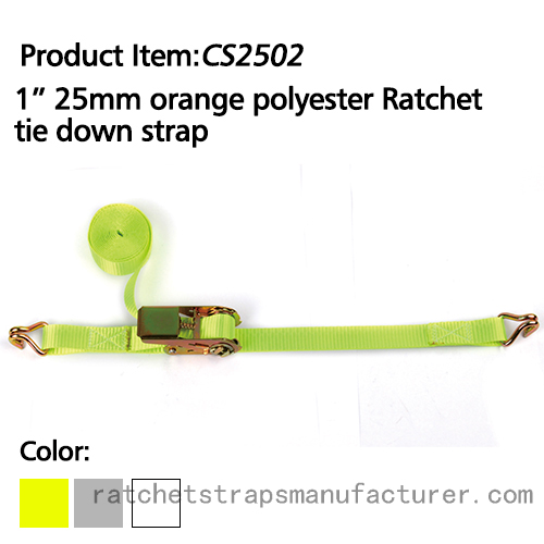 WDCS010102 1 25mm Orange Ratchet straps for cargo control