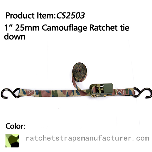 	WDCS010103 1” 25mm Camouflage Ratchet tie down