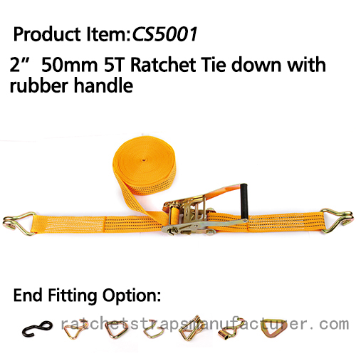 	WDCS020501 2” 50mm 5T ratchet tie down with rubber handle