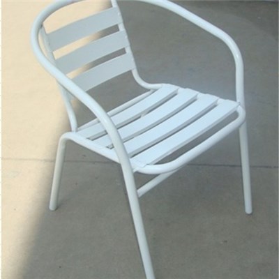 Promotional Metal Steel Arm Chair With Aluminum Slats
