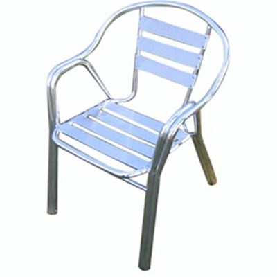 Outdoor Modern Double Pipe Aluminum Armchair Bistro Chair Aluminum Chair