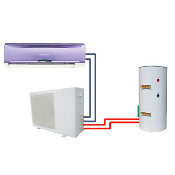 Machine double as air conditioner and water heater