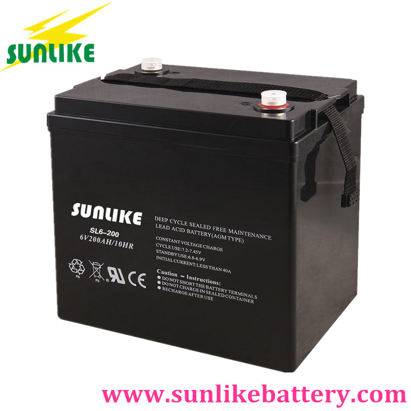 AGM VRLA Battery, Sunlike Solar Battery 6V200Ah
