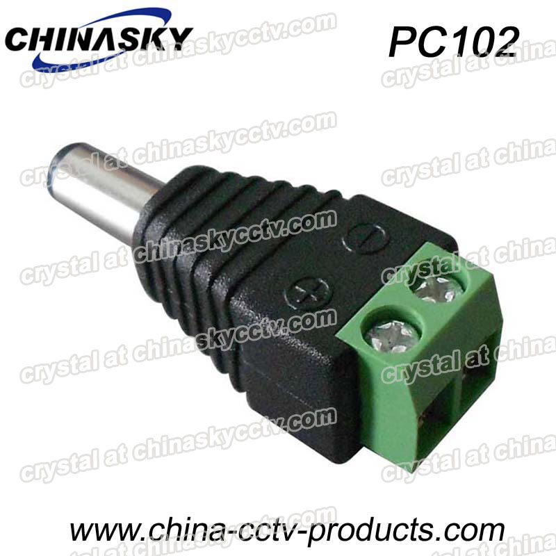 Power Connector- Male Plug CCTV Accessories for Cameras (PC102)