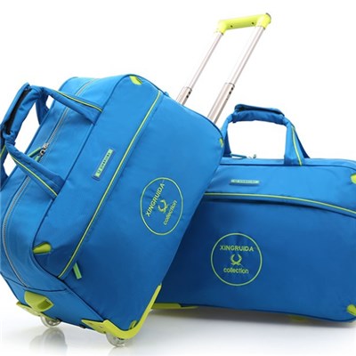 Waterproof Nylon Sports Travelling Luggage Duffle Trolley Wheeled Travel Bag