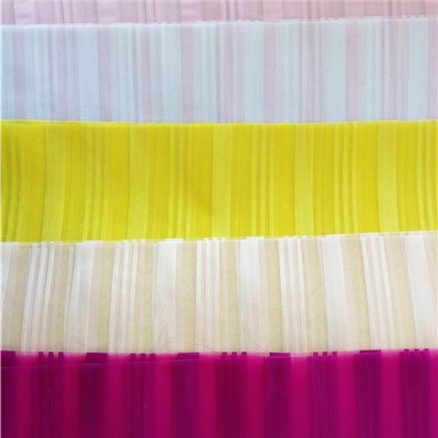 New Popular Project Stripe Organza Sheer Curtain Fabric 008218