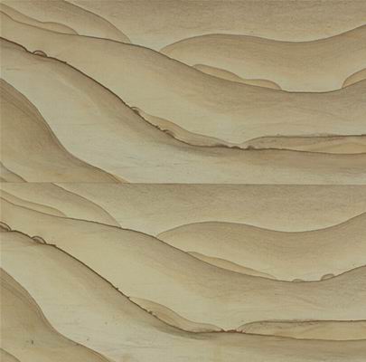 Yellow wooden-wave sandstone