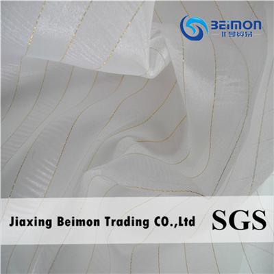 Stripe Have Gold Thread Polyester Fabric