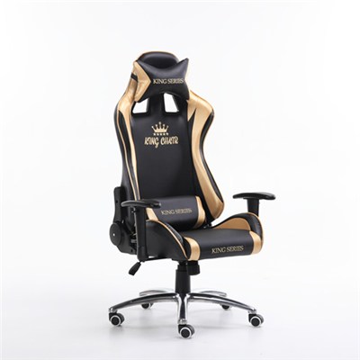 DM-01 Racing Style With Wheel Base Golden And Silver Color Office Chair