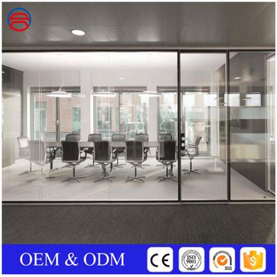 Office Interior Frameless Laminated Glass Partitions