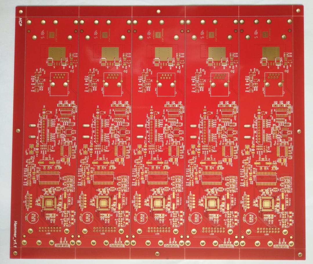 63 mil thickness double side Printed Circuits Board (PCB) with Red S/M for automotive Solution