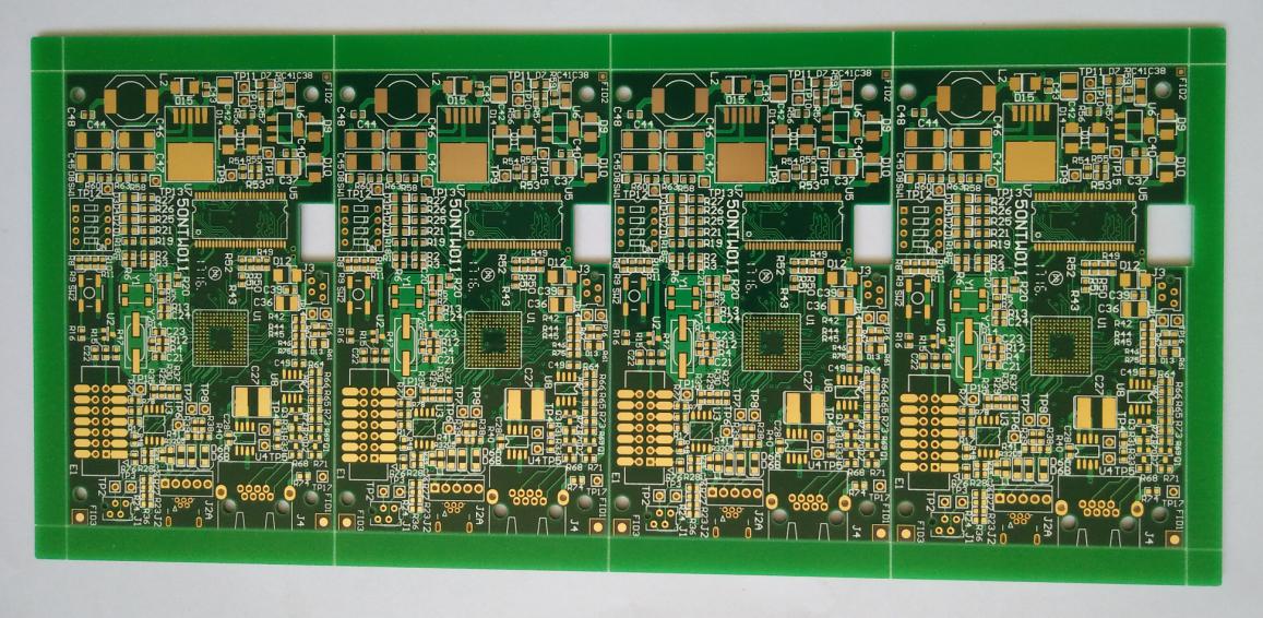 Gold Multi-layer Printed Circuits Board (PCB) with aspect ratio 8:1 vias-plugging for industrial Solution