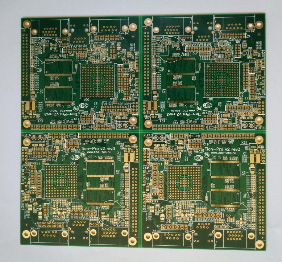 Gold Multi-layer Printed Circuits Board (PCB) with board thickness 63 mil for industrial Solution