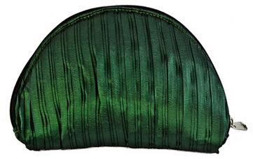 Blackish green, silk coin purse, Mini shell shape change purse, coin wallet