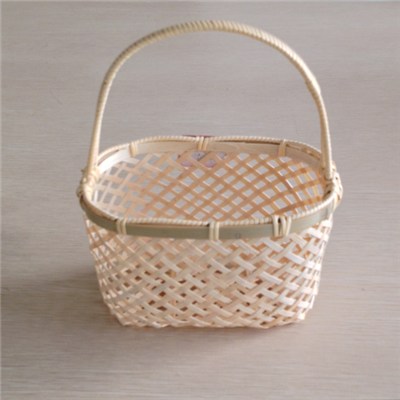 small portable bamboo basket