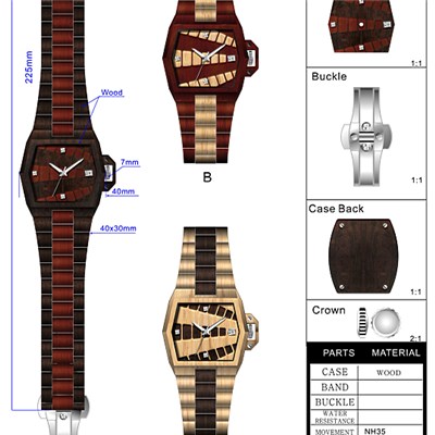 Wooden watch design