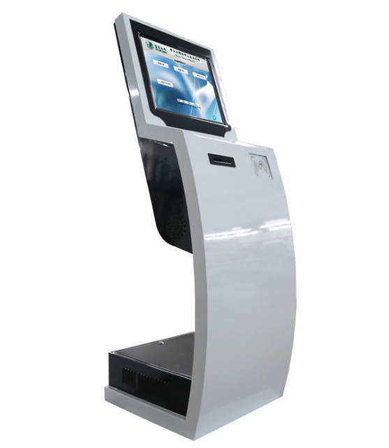 Self-service payment terminal with bank card reader