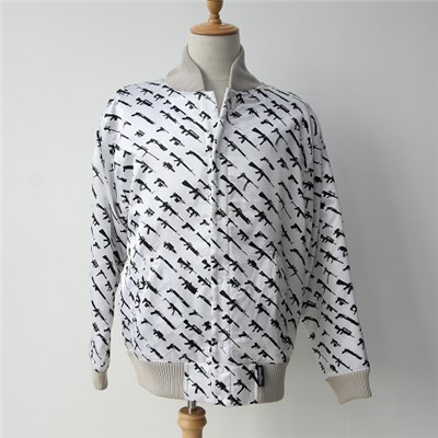 Mens Zip Up Hoodie With Allover Print