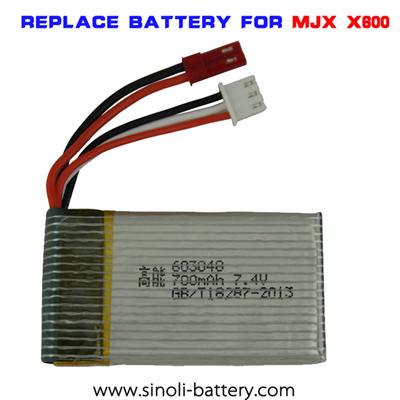 X600 6-axis Aircraft Lithium Battery Replacement 7.4v 700mAh JST 603048