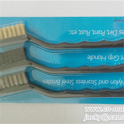 Mini Plastic Handle Wire Brushes Set Package