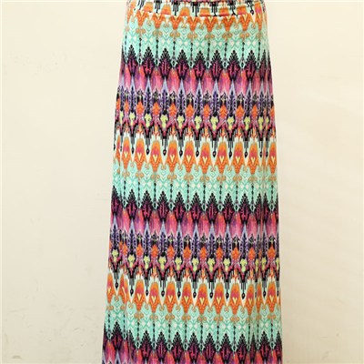 Summer Multi-color Floral Print High Waist Beach Maxi Skirt Long Skirt
