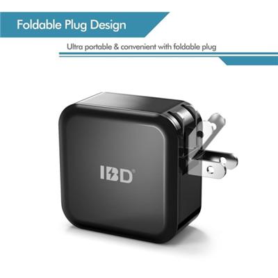 IBD US/EU Plug Wall Charger Power Adapter 5V 2.4A  Dual Port USB Home Travel Charger