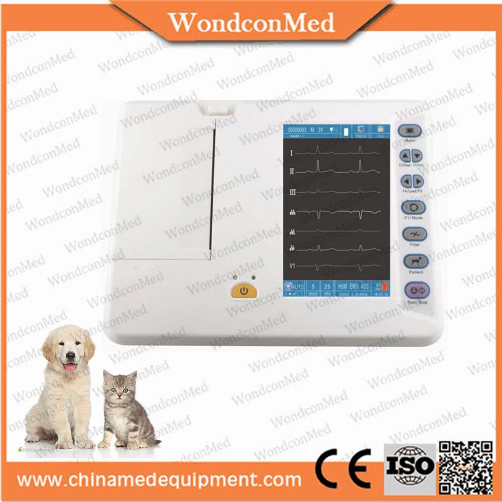 medical handheld 6 channels veterinary ecg machine