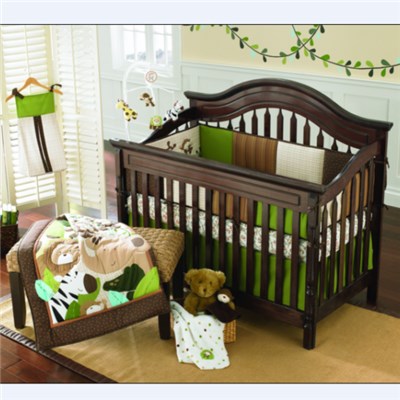 Embroidery Applique Gender Neutral Crib Bedding Set With Short Delivery Time