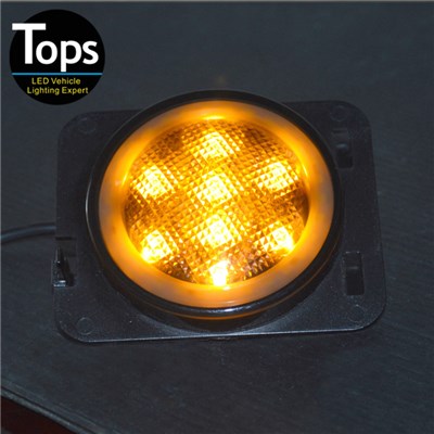 4W Yellow Fender Flares LED Turn Signal Lamp For 07-15 JEEP Wrangler JK