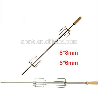 Rotisserie Kabab Stainless Steel Skewer With Claw