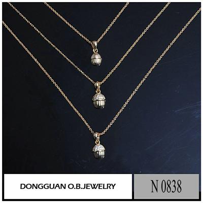 N838 18K Gold Plated Synthetic Diamond Clavicle Chain