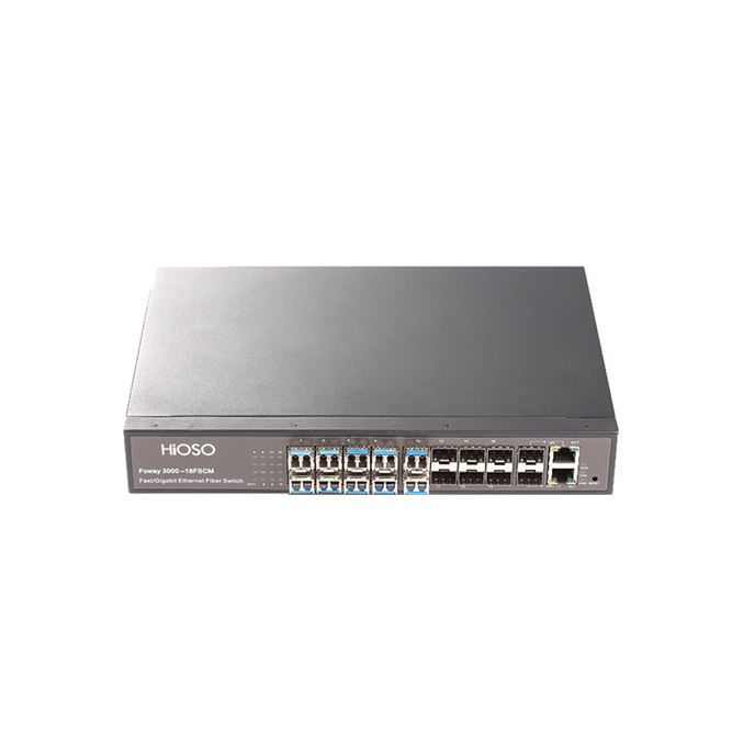 18 Ports SFP Fiber Switch with 2 100/1000M combo uplink