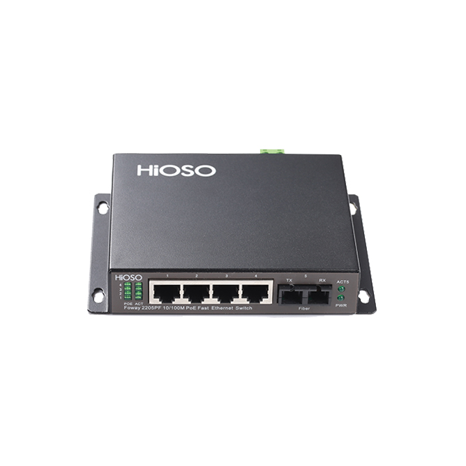 Industrial Network Switch with 4 10/100M TP + 1 100M FX