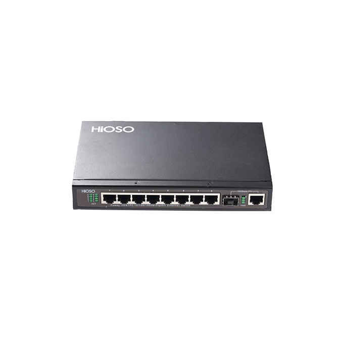 Network Switch with 8 100/1000M TP + 1 1000M Combo uplink