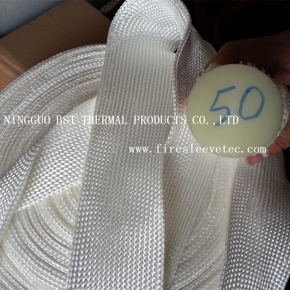Silica fiber braided sleeve for hose wire line cable heat protection