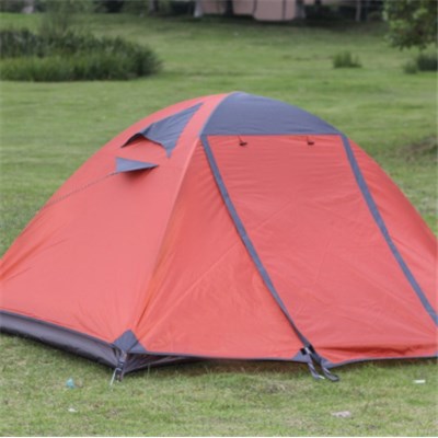 Manual Aluminum Pole Light Two Layers Anti-mosquito Anti UV Couple Tent With Two Doors