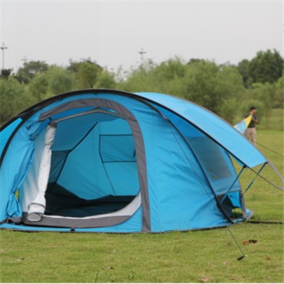 Outdoor Automatic Open Two Layer Rain- Proof Anti UV Ventilated Camping Tent With Glass Fiber Pole For 3-4 People