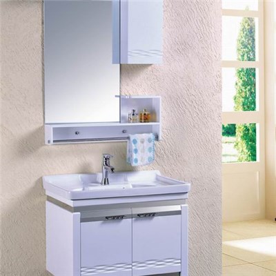 Solid Wood Bathroom Ceramic Basin Washbasin MDF Paint Hanging Bathroom Cabinet