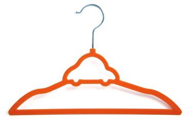 trade assurance supplier indoor fashion orange children velvet plastic flocking hanger