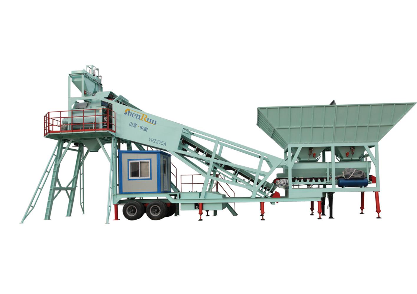 Large Capacity YHZS75 mobile  Concrete Mixing Plant