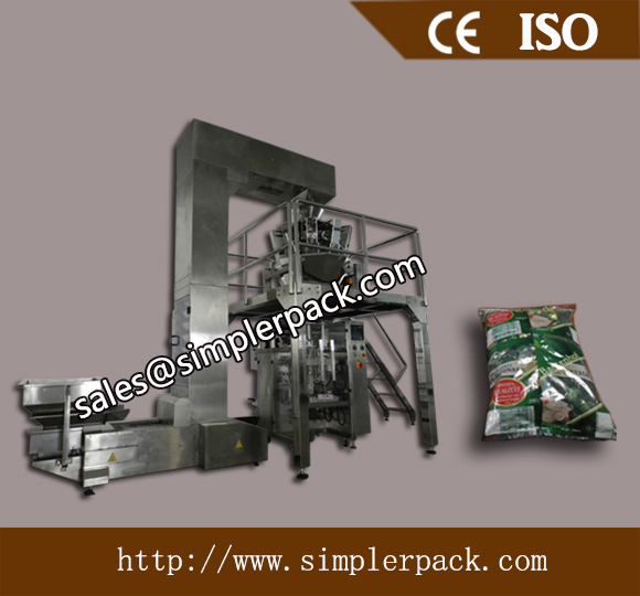 High Speed Gusset Bag Corn Flakes Packaging Machine with 10 Head Weighs