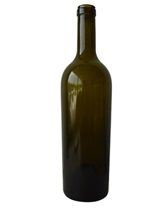  good quality 750ML Antique Green Bordeaux /Conical Glass Wine Bottle with Cork supplier