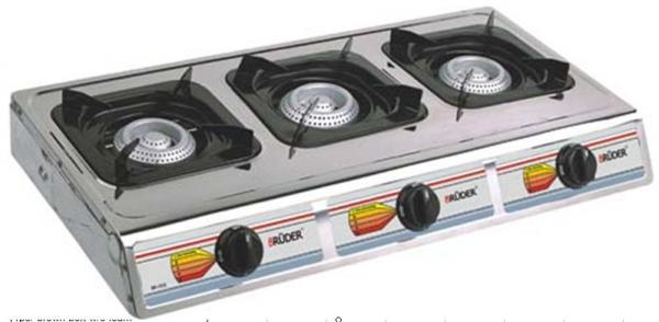 3 burners stainless steel table top gas stove JK-208A